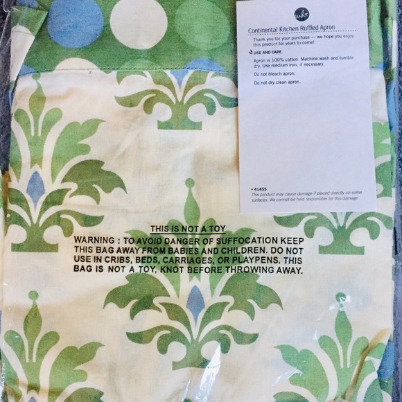 SL@H/WH Continental Kitchen Ruffled Apron NIP OSFM - Picture 2 of 3